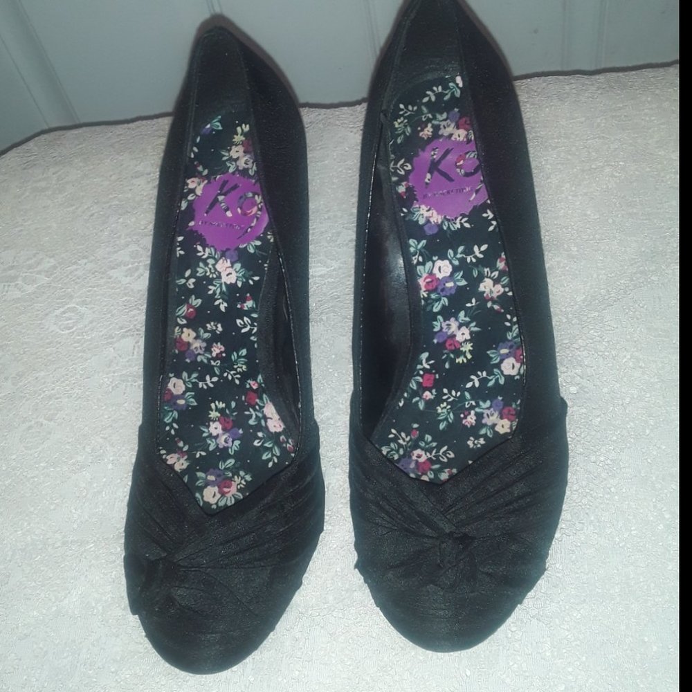 3" Black Fabric Dress Heels